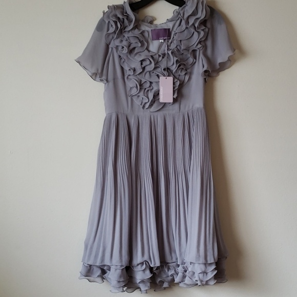 Joanne Kitten Dresses & Skirts - Ruffle layered gray chiffon dress